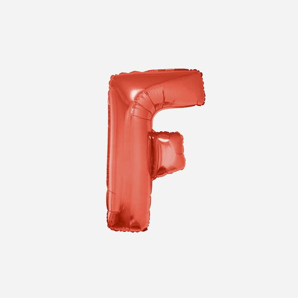 Ballon lettre "F" en aluminium 1 m rouge