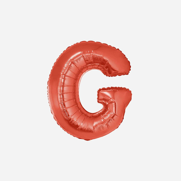 Ballon lettre "G" en aluminium 1 m rouge