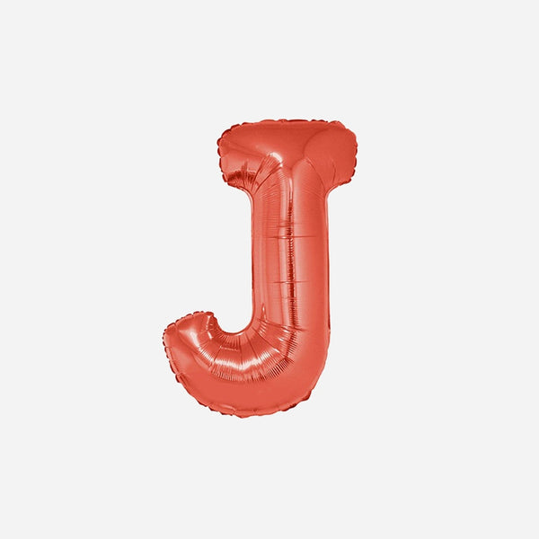 Ballon lettre "J" en aluminium 1 m rouge