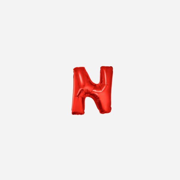 Ballon lettre "N" en aluminium 1 m rouge