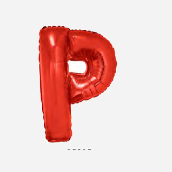 Ballon lettre "P" en aluminium 1 m rouge