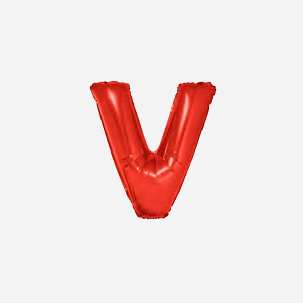 Ballon lettre "V" en aluminium 1 m rouge