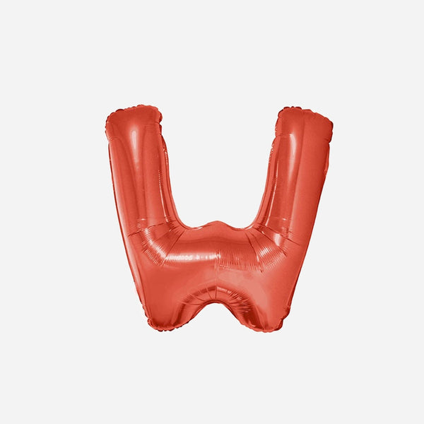 Ballon lettre "W" en aluminium 1 m rouge