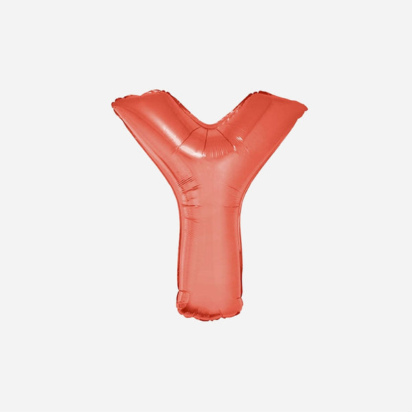 Ballon lettre "Y" en aluminium 1 m rouge