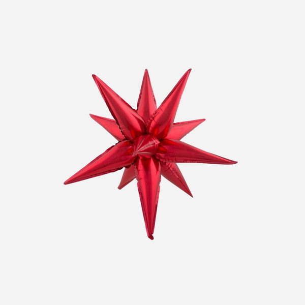 Ballon aluminium étoile 3D rouge 45 × 14 cm