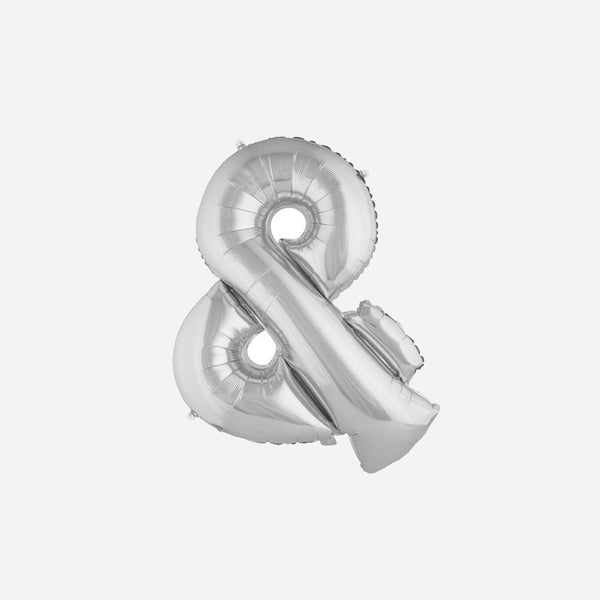 Ballon symbole "&" en aluminium 1 m argent