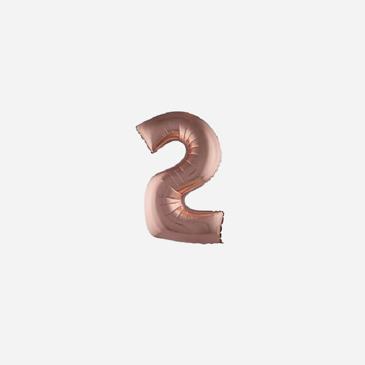 Ballon chiffre "2" en aluminium 1 m