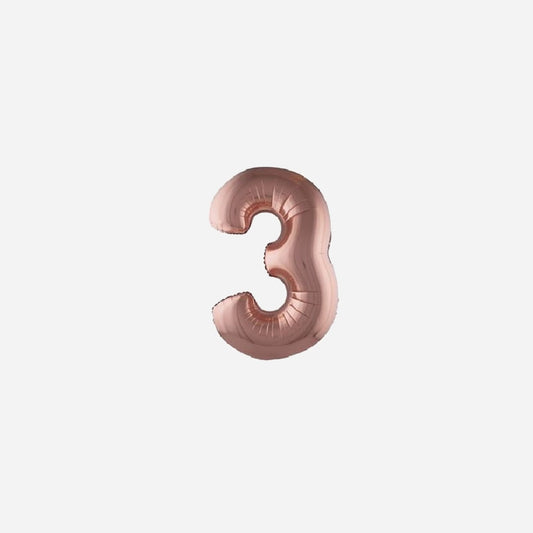 Ballon chiffre "3" en aluminium 1 m