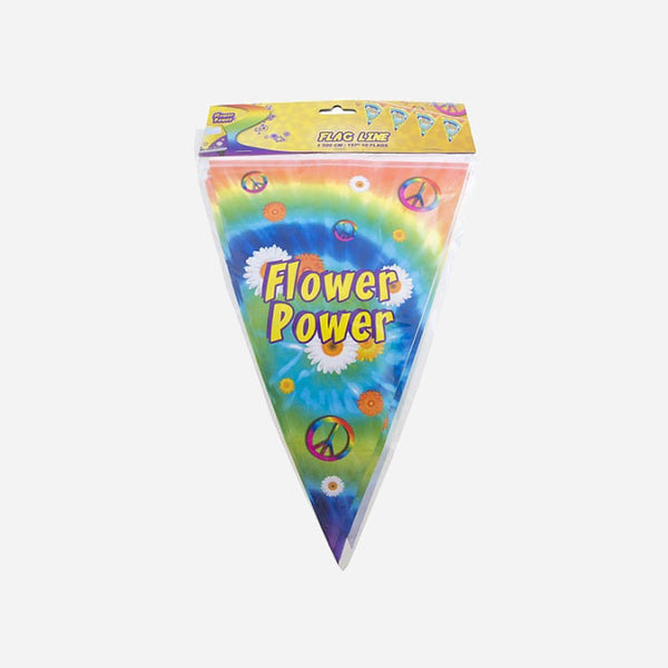 Guirlande 10 fanions flower power 5 m
