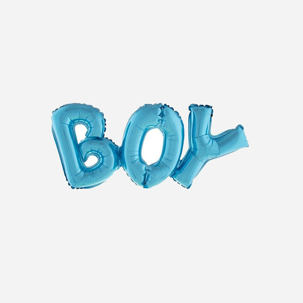 Ballon aluminium "boy" bleu 92 × 37 cm