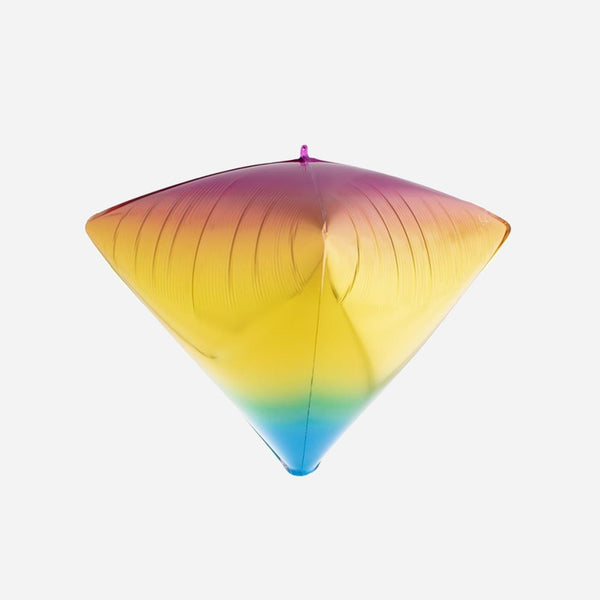 Ballon aluminium 3D diamant rainbow 61 cm