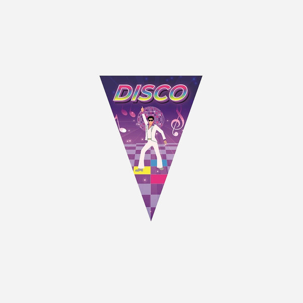 Guirlande 10 fanions motif "Disco" 5 m