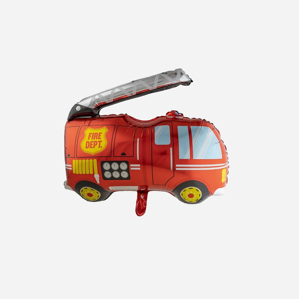 Ballon aluminium mylar camion de pompier 77 × 74 cm