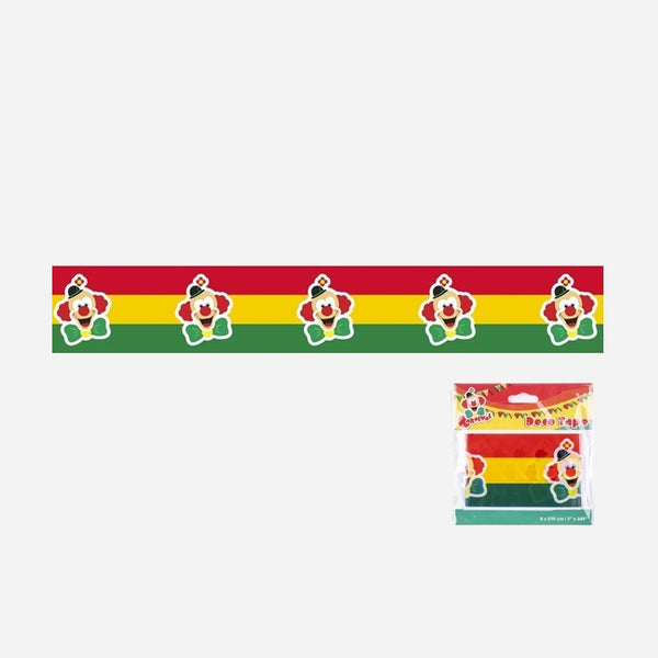Cordon de sécurité rouge jaune vert motif clown 6,1 m