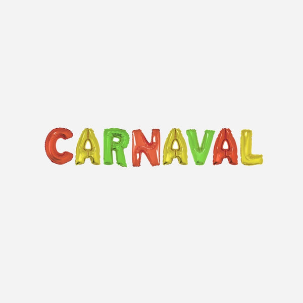 Kit ballons aluminium "Carnaval" tricolore 8 pièces 41 cm