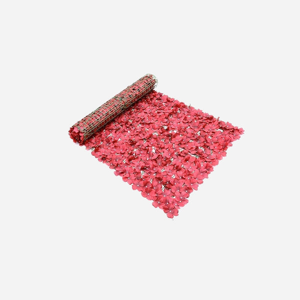 Décoration géante mur de fleurs rouge en rouleau 3 × 1 m