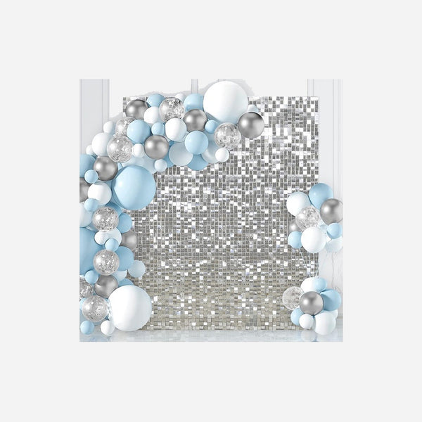 Décoration dalle murale argent métallisée 30 × 30 cm