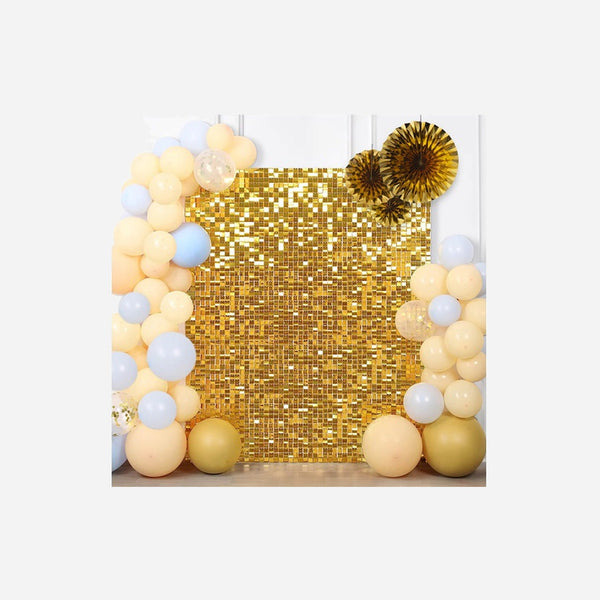 Décoration dalle murale or métallisée 30 × 30 cm