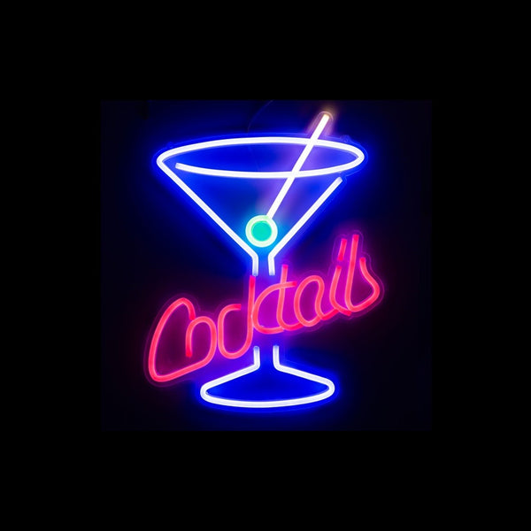 Décoration enseigne néon "Cocktails" lounge 220V 37 × 30 cm