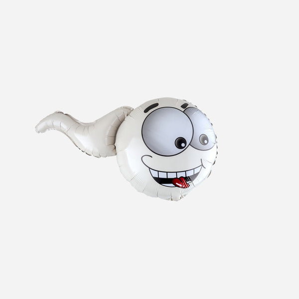 Ballon aluminium spermatozoïde blanc 68 × 46 cm