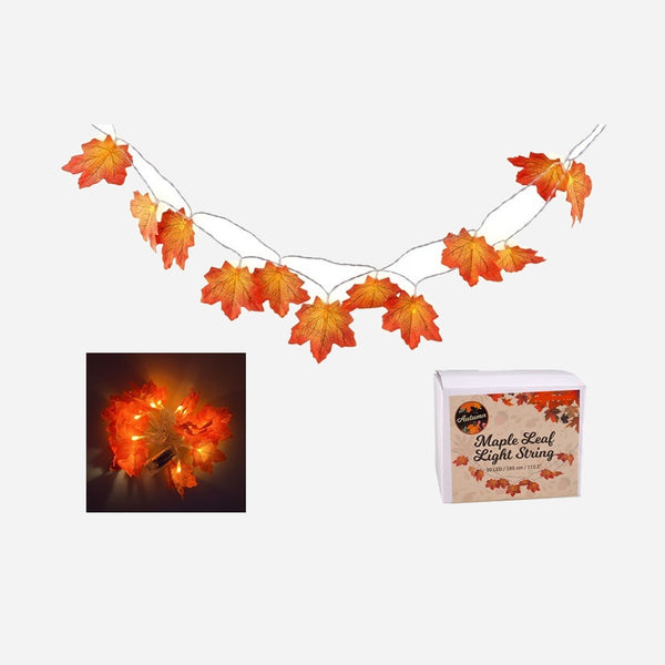 Guirlande lumineuse LED avec feuilles d'automne 2,8 m