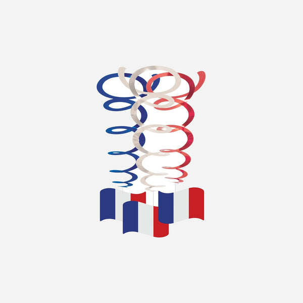 Lot de 3 suspensions spirales france 70 cm