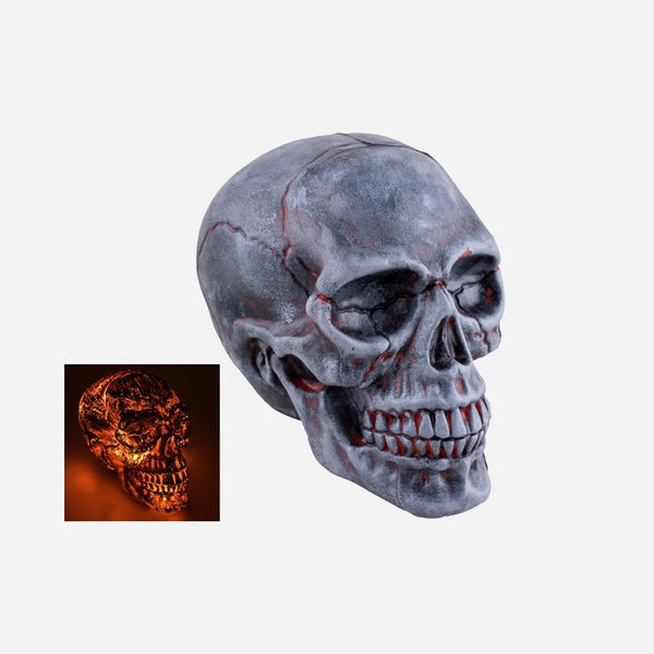 Crâne gris lumineux 20 cm
