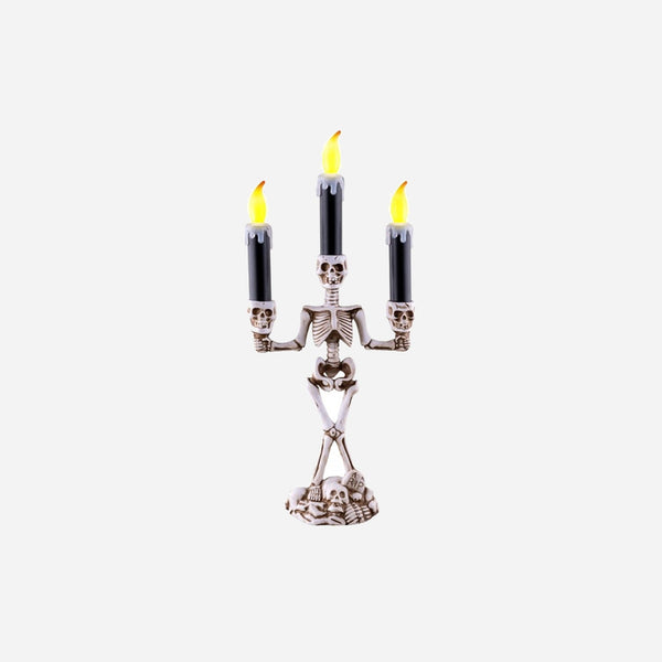 Chandelier lumineux squelette 3 LED's bougies 36 cm