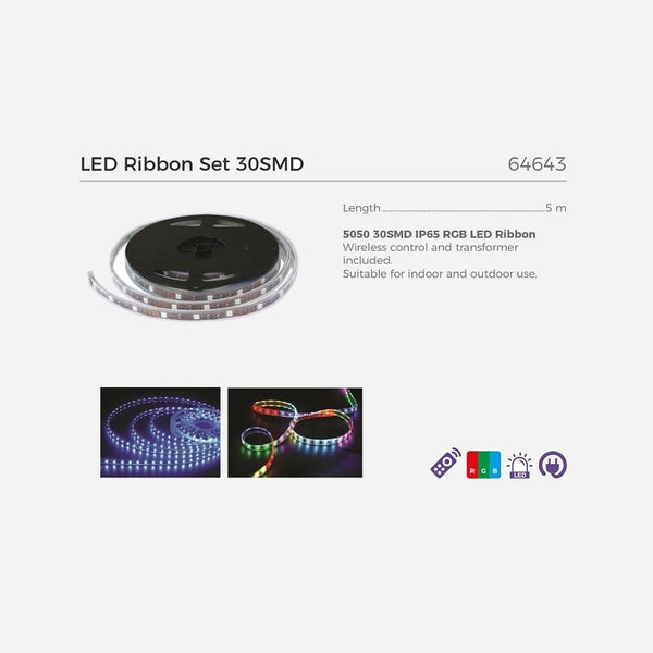 Ruban lumineux 30 Led's RGB smd 5050 IP65 5 m