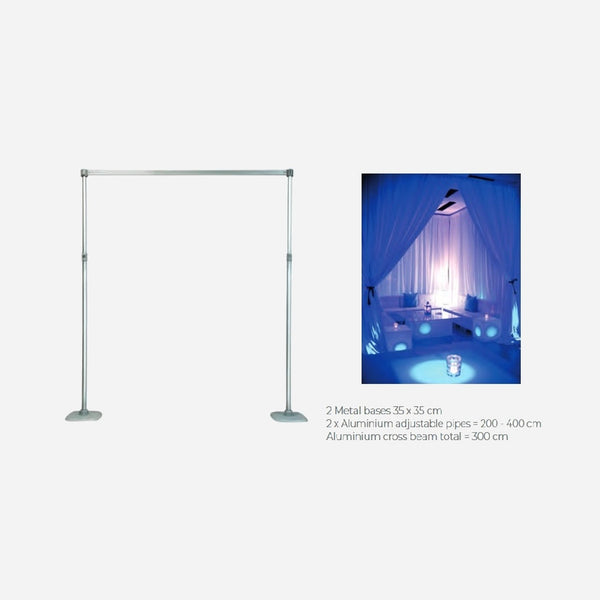 Support structure aluminium pour toile de fond Lounge 2/4mx3 m