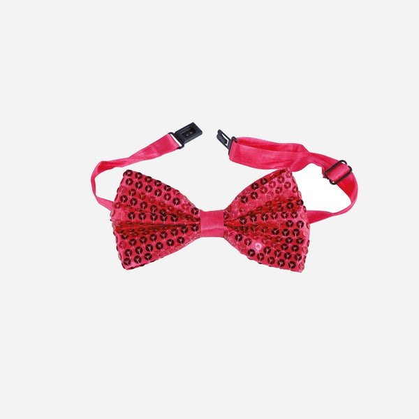 Noeud papillon à sequins fuchsia 13 × 7 cm