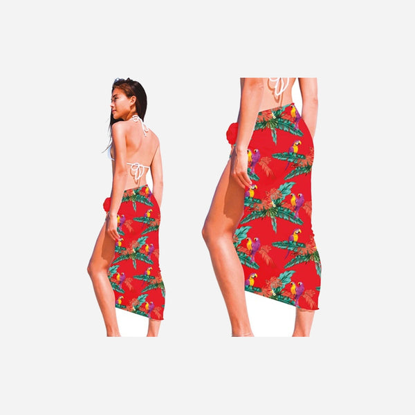 Paréo jupe Tahiti Hawaï rouge adulte 150 × 100 cm