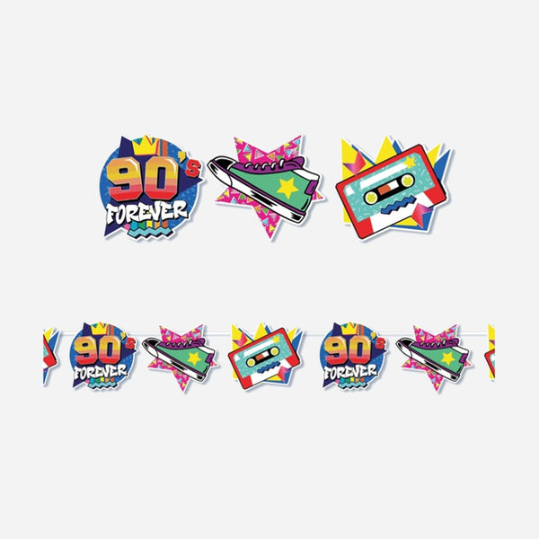 Guirlande divers motif années 90's forever 3 m