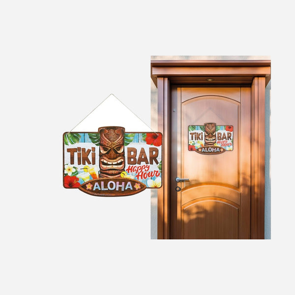 Décoration murale bois tiki bar 35 × 25 cm