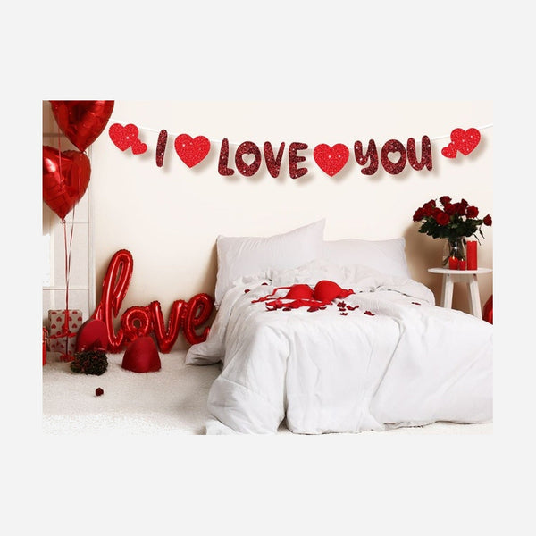 Guirlande à paillettes I love you 3 m