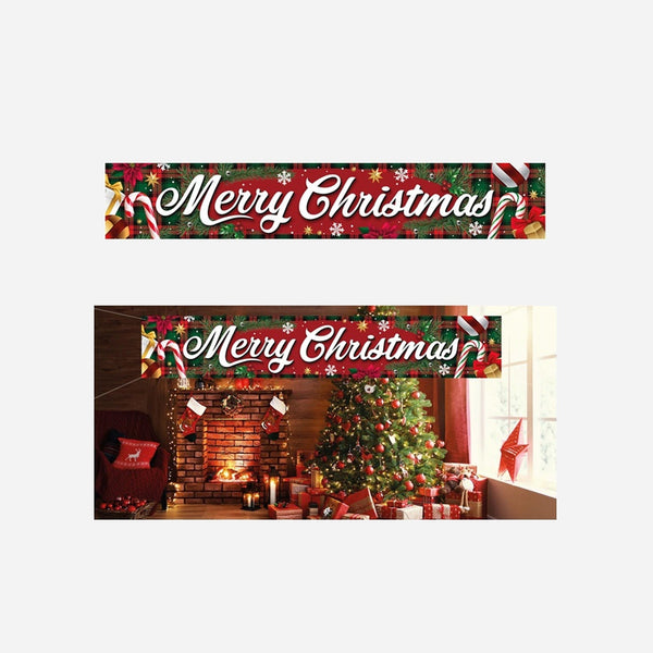 Décoration bandeau de noël Merry Christmas tissu 290 × 50 cm