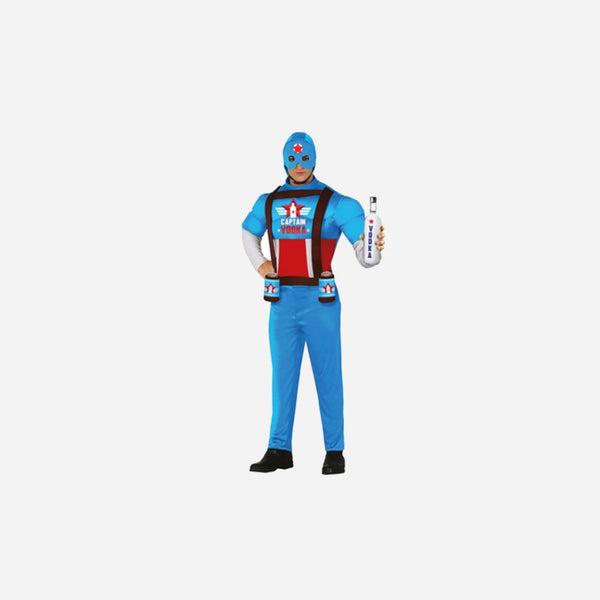 Déguisement gag Capitaine Vodka bleu 2 pièces homme Taille L/XL
