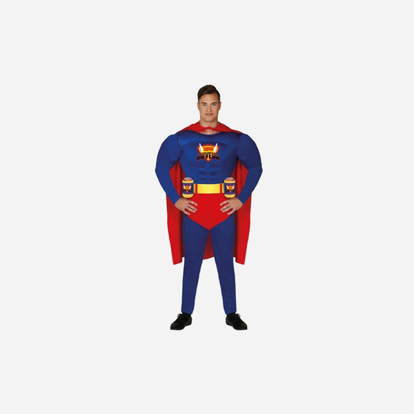 Déguisement gag Super Buveur bleu 3 pièces homme