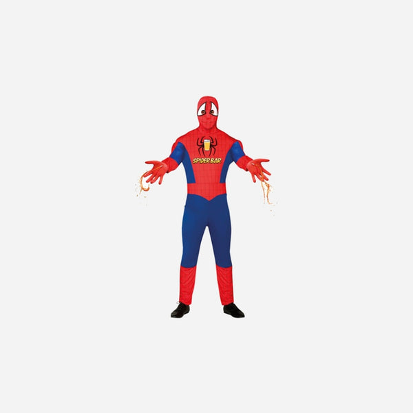 Déguisement gag Spider Bar rouge bleu 4 pièces homme Taille M/L