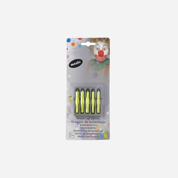 Set de 5 crayons de maquillage métallique de fête