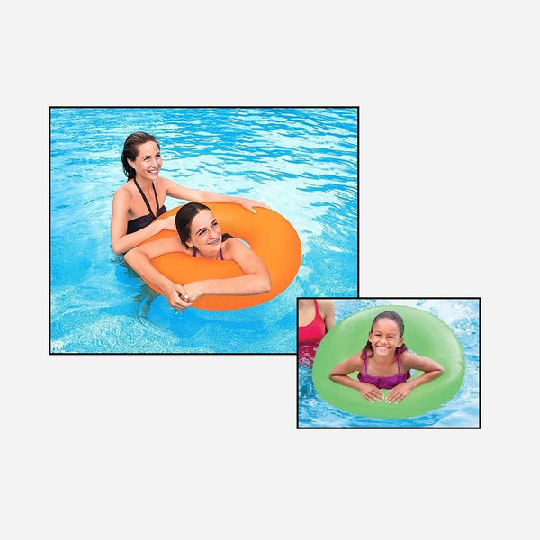 Bouée gonflable fluo givrée assorti 91 cm