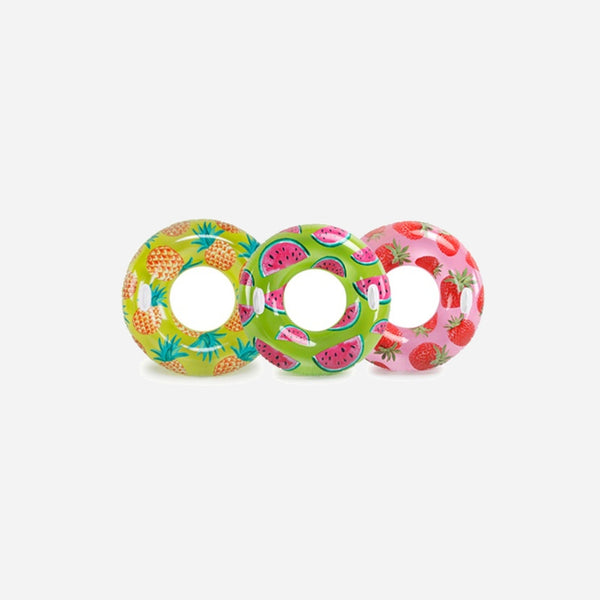 Bouée gonflable géante décorée fruits avec poignées assorti 107 cm