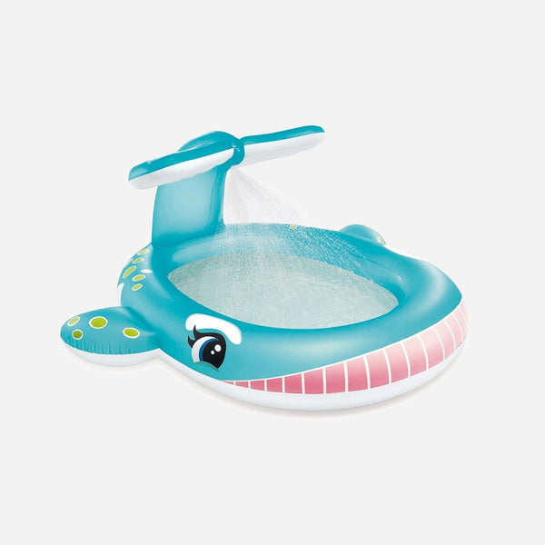 Piscine/aire de jeux gonflable baleine avec jet d'eau 2.1x1,96 m