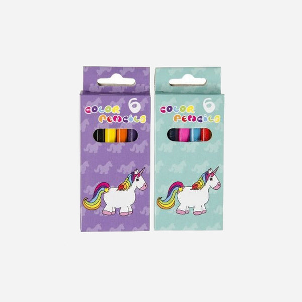 Lot de 6 crayons de couleur licorne 8,5 cm