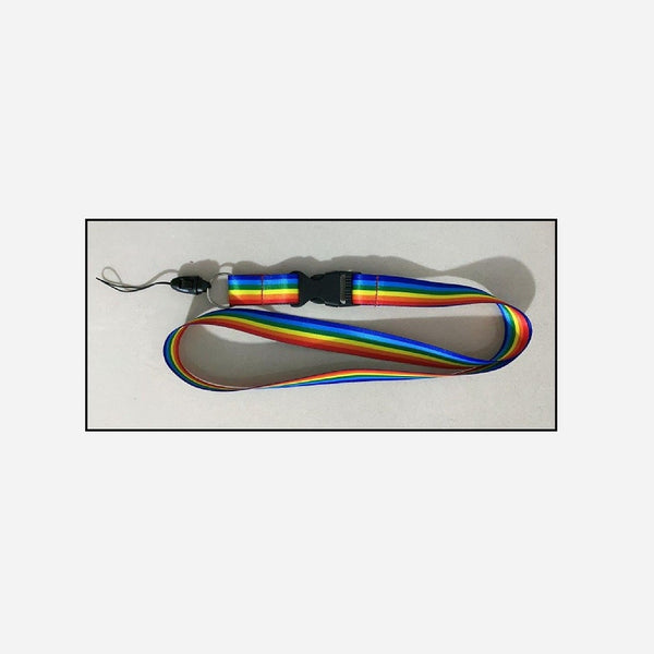 Porte-clés lanyard tour de cou multicolore rainbow 50 cm
