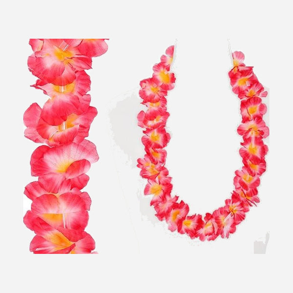 Collier de fleurs. tahiti rouge et jaune 60 mm