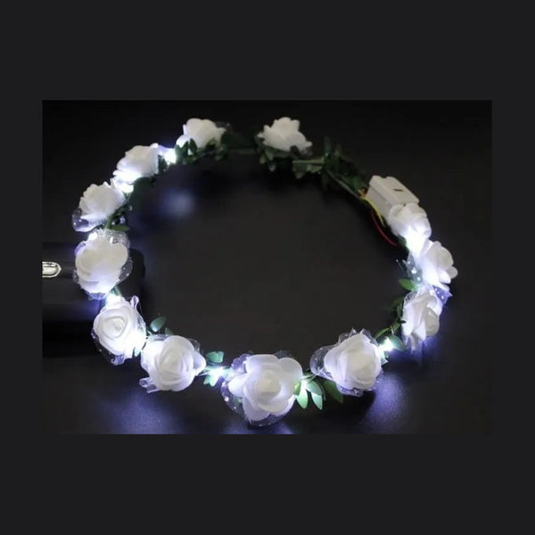 Couronne de fleurs lumineuses LED's multicolores