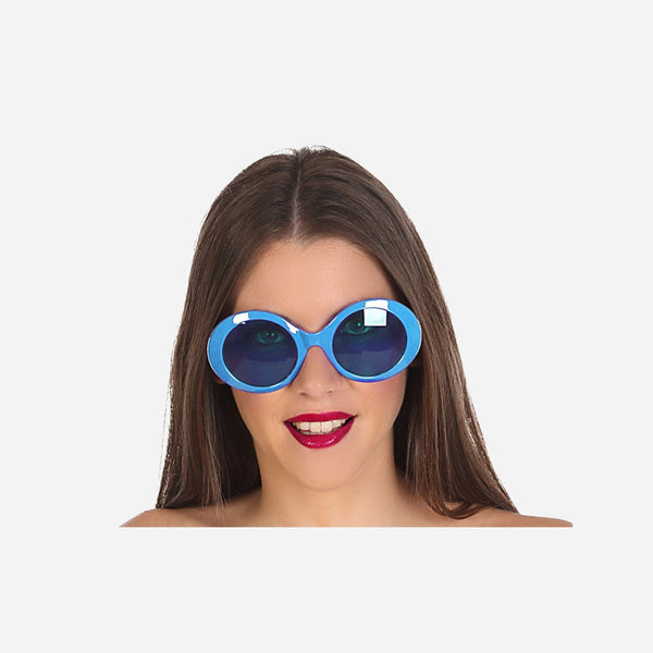Lunettes rondes rétro vintage bleu adulte