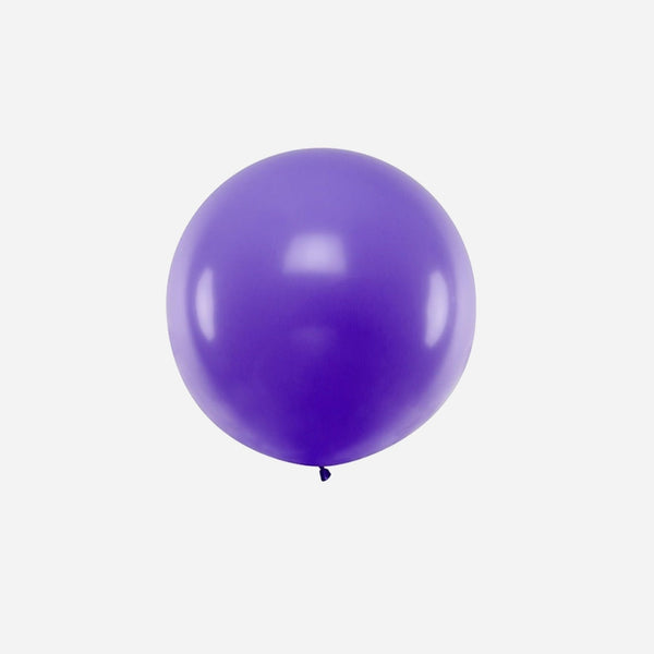 Ballon rond géant lavande pastel 1 m