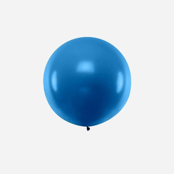Ballon rond géant bleu marine pastel 1 m